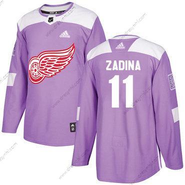 Adidas Detroit Red Wings #11 Filip Zadina Autentické Nachový Cancer Tréninkový dres – Pánské