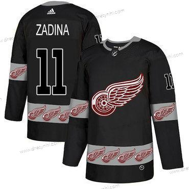 Adidas Detroit Red Wings #11 Filip Zadina Autentické Tým Logo Černá dres – Pánské