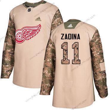 Adidas Detroit Red Wings #11 Filip Zadina Autentické Veterans Day Tréninkový Camo dres – Pánské