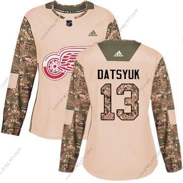 Adidas Detroit Red Wings #13 Pavel Datsyuk Camo Autentické 2017 Veterans Day Sešitý NHL dres – Dámské