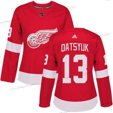 Adidas Detroit Red Wings #13 Pavel Datsyuk Červené Domácí dres Autentické Sešitý NHL dres – Dámské