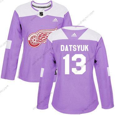 Adidas Detroit Red Wings #13 Pavel Datsyuk Nachový Autentické Bojuje proti rakovině Sešitý NHL dres – Dámské