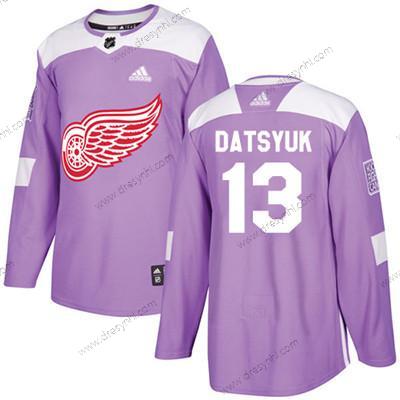 Adidas Detroit Red Wings #13 Pavel Datsyuk Nachový Autentické Bojuje proti rakovině Sešitý NHL dres – Juniorské