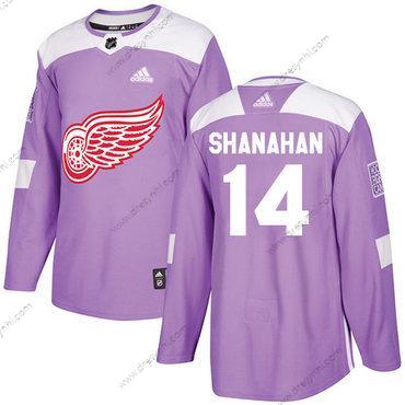 Adidas Detroit Red Wings #14 Brendan Shanahan Nachový Autentické Bojuje proti rakovině Sešitý NHL dres – Pánské