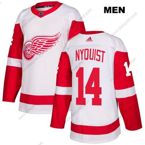 Adidas Detroit Red Wings #14 Gustav Nyquist Bílý Hostující dres Autentické NHL dres – Pánské