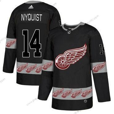 Adidas Detroit Red Wings #14 Gustav Nyquist Černá Tým Logos dres – Pánské