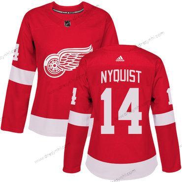 Adidas Detroit Red Wings #14 Gustav Nyquist Červené Domácí dres Autentické Sešitý NHL dres – Dámské