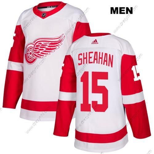 Adidas Detroit Red Wings #15 Riley Sheahan Bílý Hostující dres Autentické NHL dres – Pánské