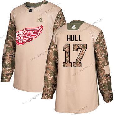 Adidas Detroit Red Wings #17 Brett Hull Camo Autentické 2017 Veterans Day Sešitý NHL dres – Pánské