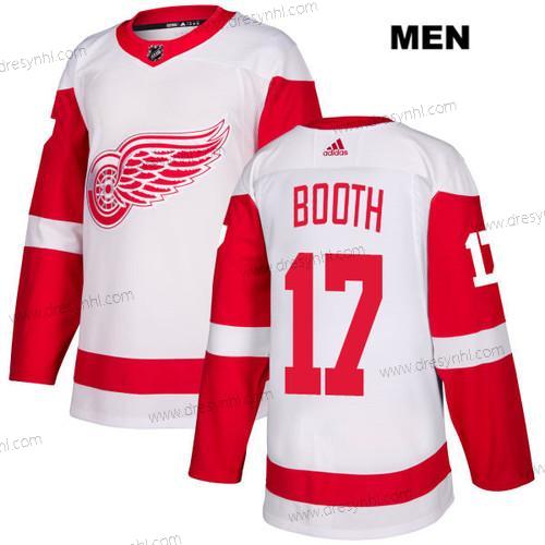 Adidas Detroit Red Wings #17 David Booth Bílý Hostující dres Autentické NHL dres – Pánské