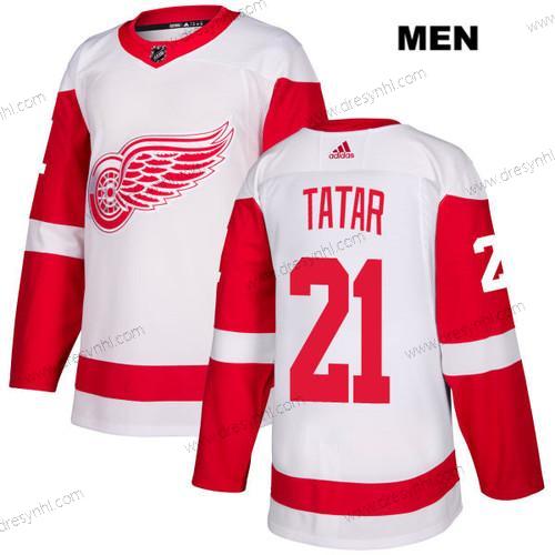 Adidas Detroit Red Wings #21 Tomas Tatar Bílý Hostující dres Autentické NHL dres – Pánské