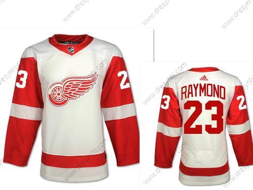 Adidas Detroit Red Wings #23 Lucas Raymond Bílý Road Autentické NHL dres – Pánské