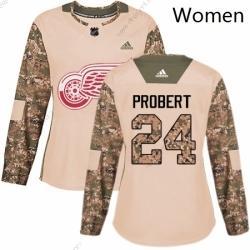 Adidas Detroit Red Wings 24 Bob Probert Autentické Camo Veterans Day Tréninkový NHL dres – Dámské