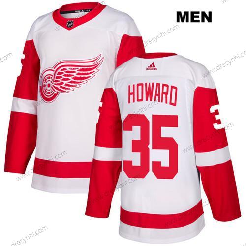 Adidas Detroit Red Wings #35 Jimmy Howard Bílý Hostující dres Autentické NHL dres – Pánské