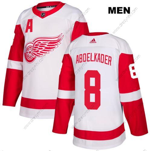 Adidas Detroit Red Wings #8 Justin Abdelkade Bílý Hostující dres Autentické NHL dres – Pánské