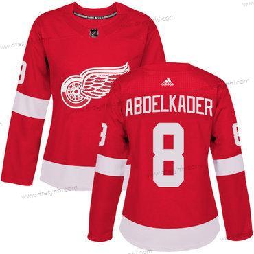 Adidas Detroit Red Wings #8 Justin Abdelkader Červené Domácí dres Autentické Sešitý NHL dres – Dámské