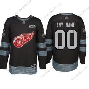 Adidas Detroit Red Wings Personalizované Černá 1917-2017 100th Výročí Sešitý NHL dres