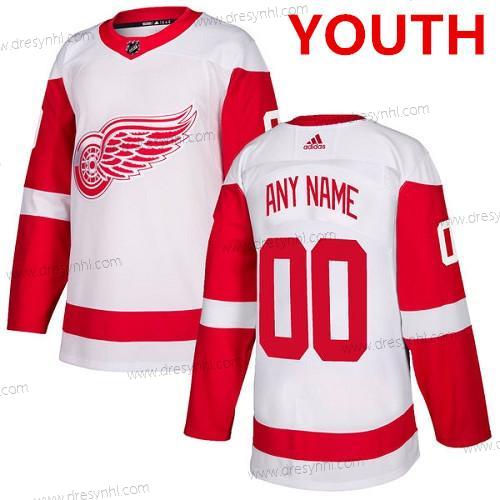 Adidas Detroit Red Wings Personalizované NHL Autentické Bílý dres – Juniorské