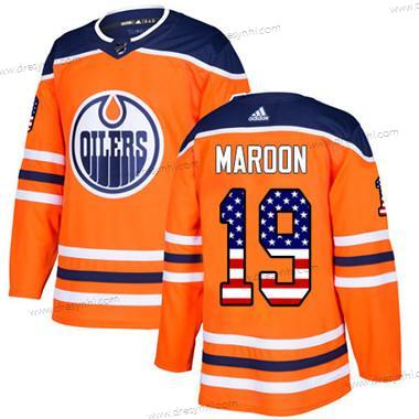 Adidas Edmonton Oilers #19 Patrick Maroon Oranžová Domácí dres Autentické USA Flag Sešitý NHL dres – Juniorské