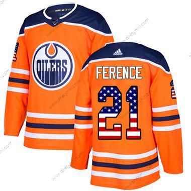 Adidas Edmonton Oilers #21 Andrew Ference Oranžová Domácí dres Autentické USA Flag Sešitý NHL dres – Juniorské