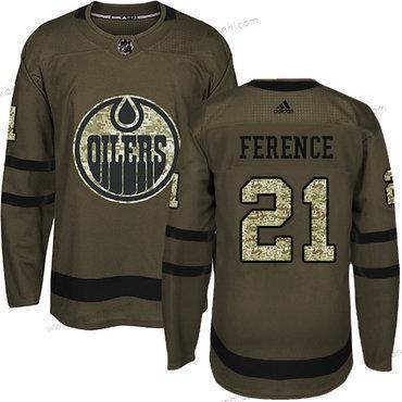 Adidas Edmonton Oilers #21 Andrew Ference Zelená Salute to Service Sešitý NHL dres – Juniorské