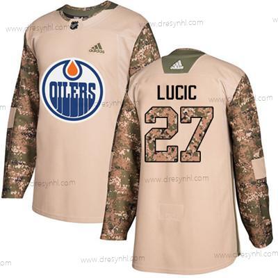 Adidas Edmonton Oilers #27 Milan Lucic Camo Autentické 2017 Veterans Day Sešitý NHL dres – Juniorské