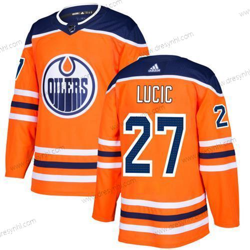 Adidas Edmonton Oilers #27 Milan Lucic Oranžová Domácí dres Autentické Sešitý NHL dres – Juniorské