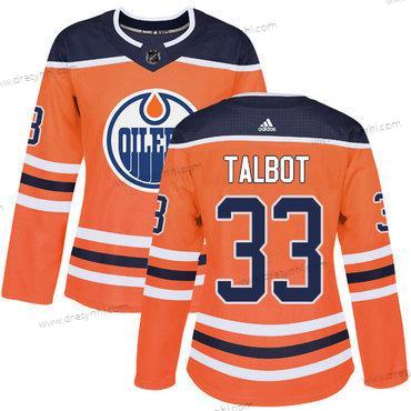 Adidas Edmonton Oilers #33 Cam Talbot Oranžová Domácí dres Autentické Sešitý NHL dres – Dámské