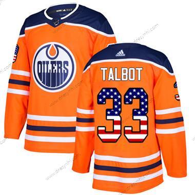 Adidas Edmonton Oilers #33 Cam Talbot Oranžová Domácí dres Autentické USA Flag Sešitý NHL dres – Juniorské