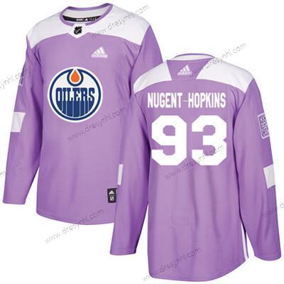 Adidas Edmonton Oilers #93 Ryan Nugent-Hopkins Nachový Autentické Bojuje proti rakovině Sešitý NHL dres – Juniorské