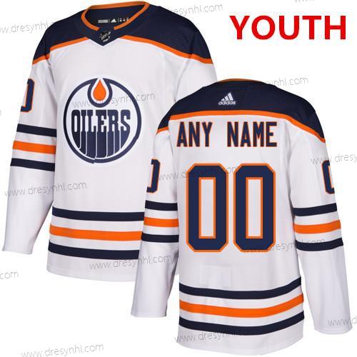 Adidas Edmonton Oilers Personalizované NHL Autentické Bílý dres – Juniorské