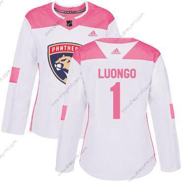 Adidas Florida Panthers #1 Roberto Luongo Bílý Růžový Autentické Sešitý NHL dres – Dámské