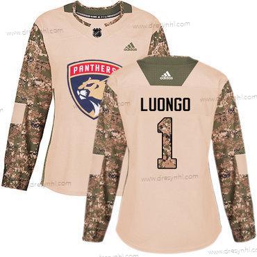 Adidas Florida Panthers #1 Roberto Luongo Camo Autentické 2017 Veterans Day Sešitý NHL dres – Dámské