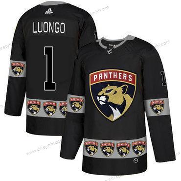 Adidas Florida Panthers #1 Roberto Luongo Černá Tým Logos dres – Pánské