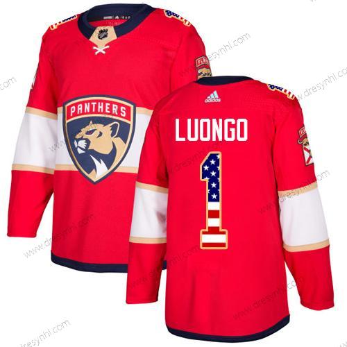 Adidas Florida Panthers #1 Roberto Luongo Červené Domácí dres Autentické USA Flag Sešitý NHL dres – Pánské