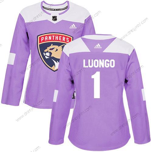 Adidas Florida Panthers #1 Roberto Luongo Nachový Autentické Bojuje proti rakovině Sešitý NHL dres – Dámské