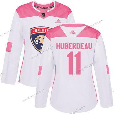 Adidas Florida Panthers #11 Jonathan Huberdeau Bílý Růžový Autentické Sešitý NHL dres – Dámské