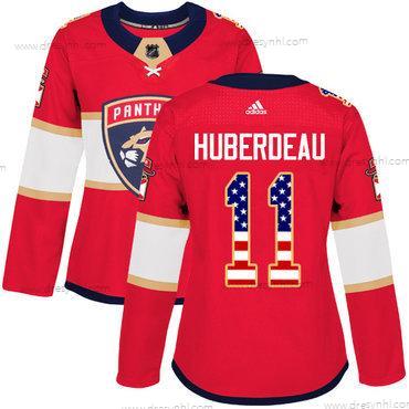 Adidas Florida Panthers #11 Jonathan Huberdeau Červené Domácí dres Autentické USA Flag Sešitý NHL dres – Dámské