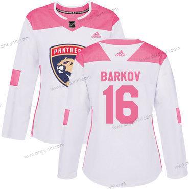 Adidas Florida Panthers #16 Aleksander Barkov Bílý Růžový Autentické Sešitý NHL dres – Dámské