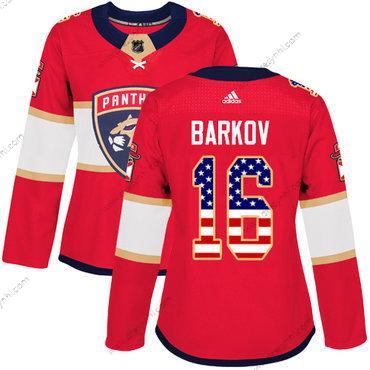 Adidas Florida Panthers #16 Aleksander Barkov Červené Domácí dres Autentické USA Flag Sešitý NHL dres – Dámské