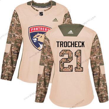 Adidas Florida Panthers #21 Vincent Trocheck Camo Autentické 2017 Veterans Day Sešitý NHL dres – Dámské