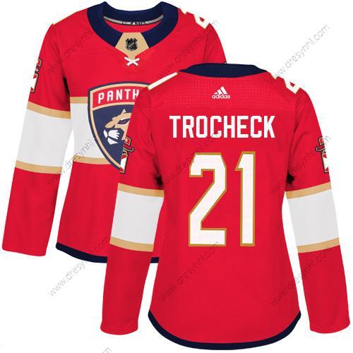 Adidas Florida Panthers #21 Vincent Trocheck Červené Domácí dres Autentické Sešitý NHL dres – Dámské