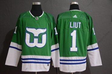 Adidas Hartford Whalers #1 Mike Liut Zelená dres – Pánské