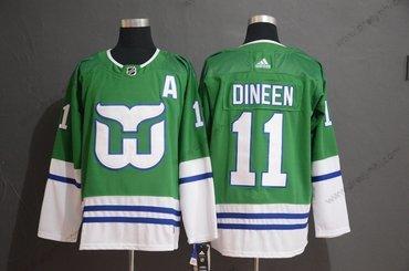 Adidas Hartford Whalers #11 Kevin Dineen Zelená Bílý dres – Pánské