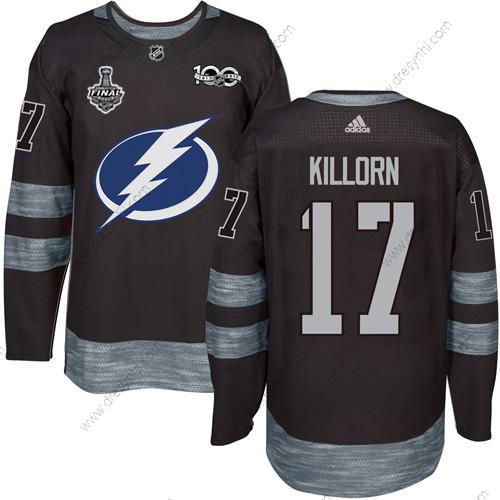 Adidas Lightning #17 Alex Killorn Černá 1917-2017 100th Výročí 2020 Stanley Cup Final Sešitý NHL dres – Pánské