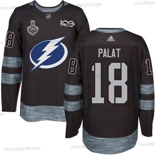 Adidas Lightning #18 Ondrej Palat Černá 1917-2017 100th Výročí 2020 Stanley Cup Final Sešitý NHL dres – Pánské