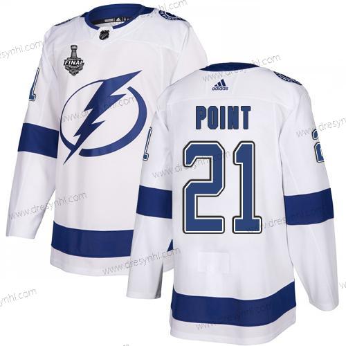 Adidas Lightning #21 Brayden Point Bílý Road Autentické 2020 Stanley Cup Final Sešitý NHL dres – Pánské