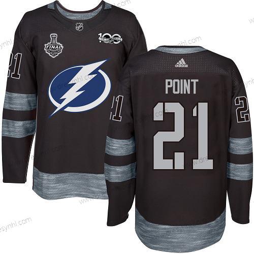 Adidas Lightning #21 Brayden Point Černá 1917-2017 100th Výročí 2020 Stanley Cup Final Sešitý NHL dres – Pánské