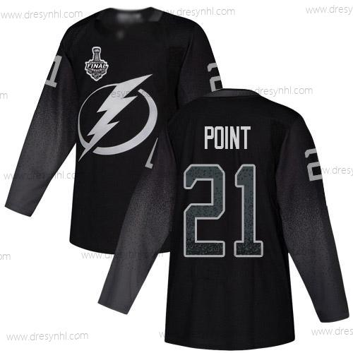 Adidas Lightning #21 Brayden Point Černá Náhradní Autentické 2020 Stanley Cup Final Sešitý NHL dres – Pánské