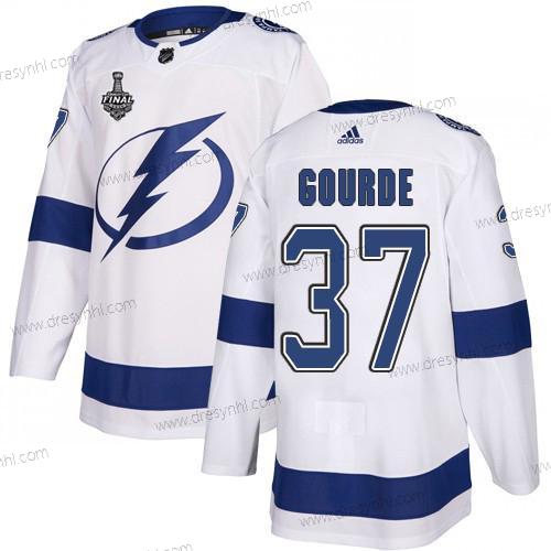 Adidas Lightning #37 Yanni Gourde Bílý Road Autentické 2020 Stanley Cup Final Sešitý NHL dres – Pánské